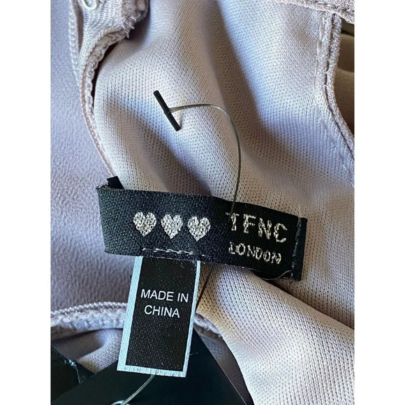 TFNC Bridesmaid Pleated Chiffon Maxi Dress, Lavender grey, ASOS, Size 10, halter - Picture 4 of 7